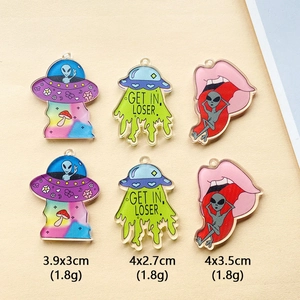 Acryl UFO en alien hangers voor creatieve DIY-sieraden en gepersonaliseerde accessoires