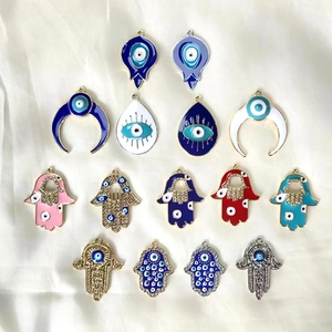 Ciondoli Mano di Fatima e Occhio del Male in lega per creazione di gioielli fai da te