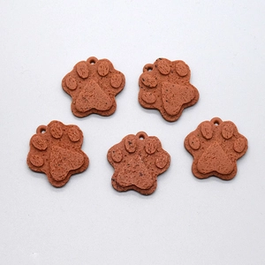 Pendentifs pattes de chat en résine marron à texture mate pour bijoux DIY