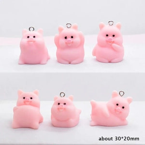 Cute Cartoon Yoga Pig Acrylic Pendant DIY Jewelry Accessories Pink Resin Pig Animal Charms For Earrings Keychain Decorations