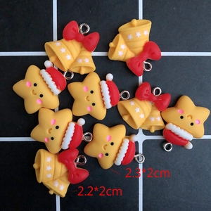 Pendentifs de Noël en résine avec étoile et cloche pour bijoux DIY et porte-clés