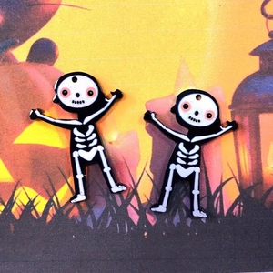 Halloween Skelett Anhänger aus Acryl für DIY Ohrringe und Schlüsselanhänger Zubehör
