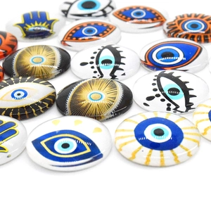 Cabochon in vetro Malocchio e Mano di Fatima per la creazione di gioielli fai da te
