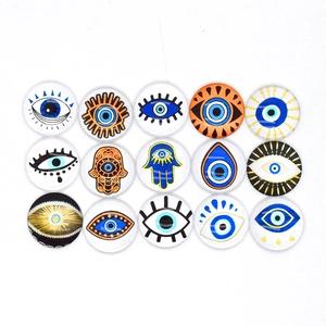 Set di 15 cabochon in vetro con Occhio del Male e Mano di Fatima per creazione gioielli DIY