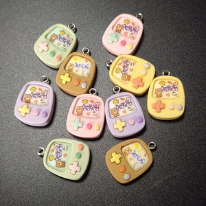 Cute Cartoon Game Console Resin Pendants For DIY Jewelry Making Keychain Accessories Mini Animal Pattern Charms