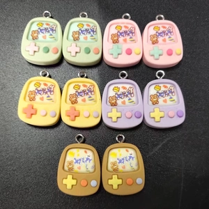 Resin game console pendants in pastel colors for DIY jewelry and keychain accessories
