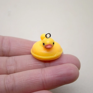 Mini pendentif caneton en résine avec bouée et anneau en métal pour bijoux DIY créatifs