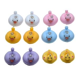 Pendentifs canards en résine avec bouée colorée et anneaux métalliques pour bijoux DIY