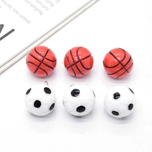 3D Basketball und Fußball Harzperlen für DIY Schmuck und Schlüsselanhänger Zubehör