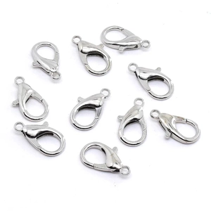 Set de cierres de mosquetón de aleación plateada 20x13mm para joyería DIY y llaveros