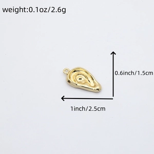 Ciondolo a forma di orecchio in lega lucida dorata 2,5cm x 1,5cm per gioielli fai da te