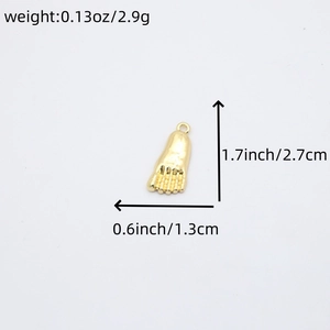 Ciondolo a forma di piede dorato in lega, 2,7x1,3cm, peso 2,9g, per creazione gioielli fai da te