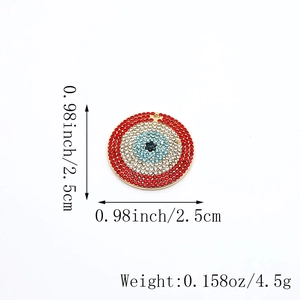 Böser Blick Anhänger mit Strasssteinen in Rot und Blau für DIY Schmuckherstellung