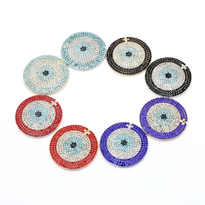 Runde Evil Eye Anhänger aus Legierung mit Strasssteinen für DIY Schmuckherstellung