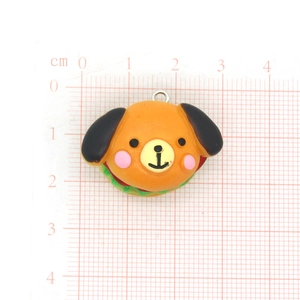 Creative cartoon burger puppy resin charm pendant for DIY keychain and jewelry making