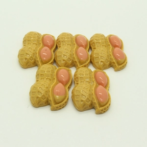 Set of five realistic resin peanut charms for DIY phone cases and jewelry accessories