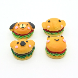 Cute cartoon animal burger charms featuring bear, elephant, frog and koala for DIY crafts