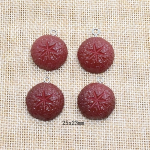 Creative 4pcs resin mushroom charms 25x23mm for DIY handmade jewelry and keychains