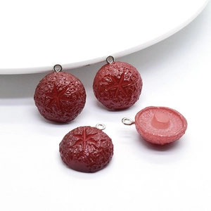 Simulation Shiitake Mushroom Resin Pendant Charms DIY Food Play Jewelry Making Accessories For Earrings Keychain Brown