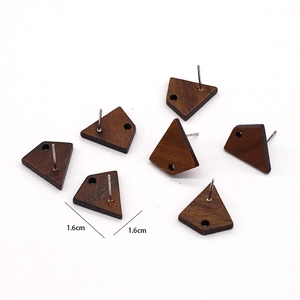 Composants de boucles d'oreilles géométriques en bois avec tiges DIY de 1,6cm