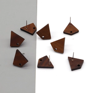 Accessoires de Clous d'Oreilles Géométriques en Bois Minimaliste pour la Création de Bijoux DIY Apprêts en Bois Forme Diamant