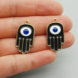 Gouden Hamsa-hand bedeltjes met boze oog voor DIY sieraden maken en kettingen