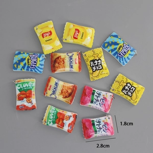 Miniature resin potato chip bag charms for DIY jewelry making and funny crafts 1.8x2.8cm