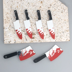 Ciondoli Coltello Insanguinato Halloween in Plastica Resina Colla a Goccia Simulazione Strumento Ciondoli per Fai da Te Orecchini Portachiavi Creazione Gioielli