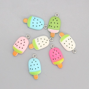 Colorful resin popsicle charms with metal loops for DIY jewelry and earring making