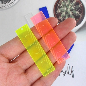 Set of 5cm neon acrylic ruler pendants for DIY earrings and creative keychains