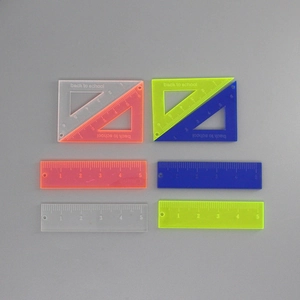 Colorful acrylic ruler set with mini straight and triangle rulers for DIY crafts