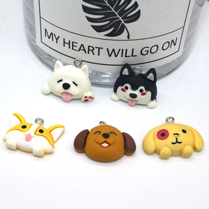 Mignons Pendentifs en Résine de Tête de Chiot Animal pour Accessoires de Bijoux DIY pour Boucles d'Oreilles Collier Porte-clés