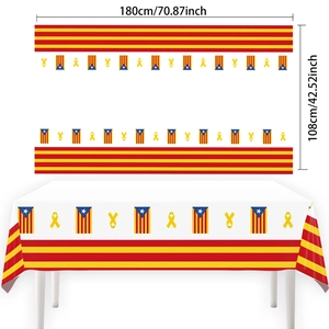 Rectangle waterproof PE tablecloth with stripes and stars design measuring 180x108cm