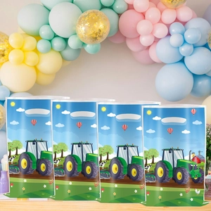 Sacs cadeaux de fête sur le thème du tracteur de ferme pour décorations d'anniversaire