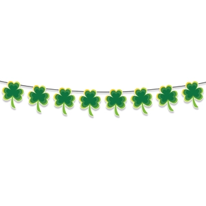 St. Patrick's Day shamrock banner with green felt clover leaf hanging party decorations