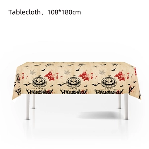 Halloween tafelkleed 108x180cm met pompoen, vleermuis en spinnenweb voor party decor