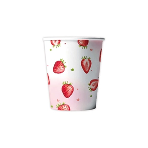 Gobelets jetables avec imprimé fraise pour fête d'anniversaire et déco de table