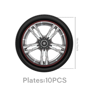 Close-up of 7-inch tire-shaped paper plates with silver wheel hub design for car themed parties