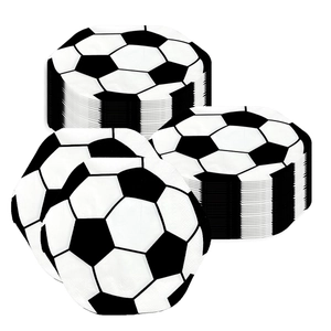 Soccer Ball Shaped Paper Napkins Disposable Party Tableware Sports Theme Birthday Decorations For Football Events