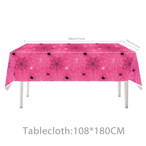 Rosafarbene Spinnennetz-Tischdecke 108x180cm für Superhelden-Party Dekorationen