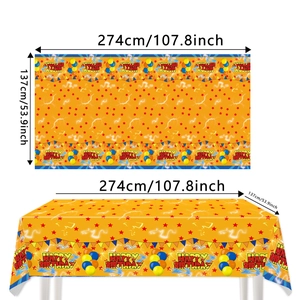 Waterproof orange Dragon Ball themed birthday tablecloth size 137x274cm for party decor