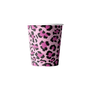 Gobelets jetables avec motif léopard rose pour décorations et fournitures de fête