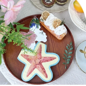 Serviettes de table en forme d'étoile de mer rose pour décoration de fête d'anniversaire