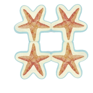 Serviettes en papier étoile de mer orange pour décoration de fête d'anniversaire océan