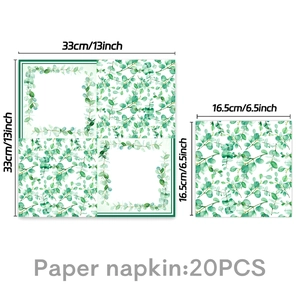 Détail de serviettes en papier eucalyptus de 33 cm en pâte de bois écologique de qualité