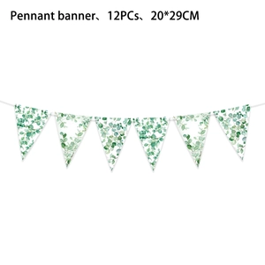 Bannière de fanions feuilles d'eucalyptus, lot de 12 pièces, taille 20x29cm par pièce