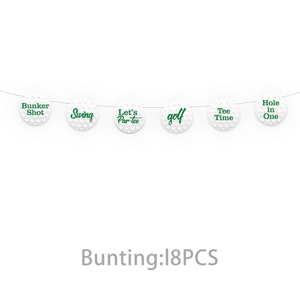Golf theme birthday party bunting banner set with 18 pieces for sports party decoration