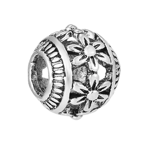 Vintage zilveren holle bloemkraal voor doe-het-zelf sieraden maken met patronen