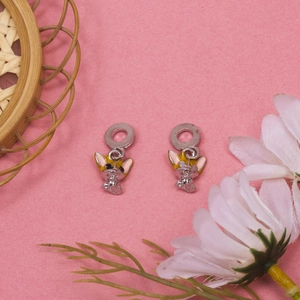 Cartoon mouse jewelry charms in silver alloy with colorful enamel for DIY crafts