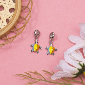 Silver plated turtle charms with colorful enamel for DIY jewelry bracelets and necklaces